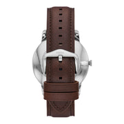 Fossil FS5966SET The Minimalist Gift Set Beige Dial Brown Leather Strap Blue Beaded Bracelet Men's Watch - mzwatcheslk srilanka