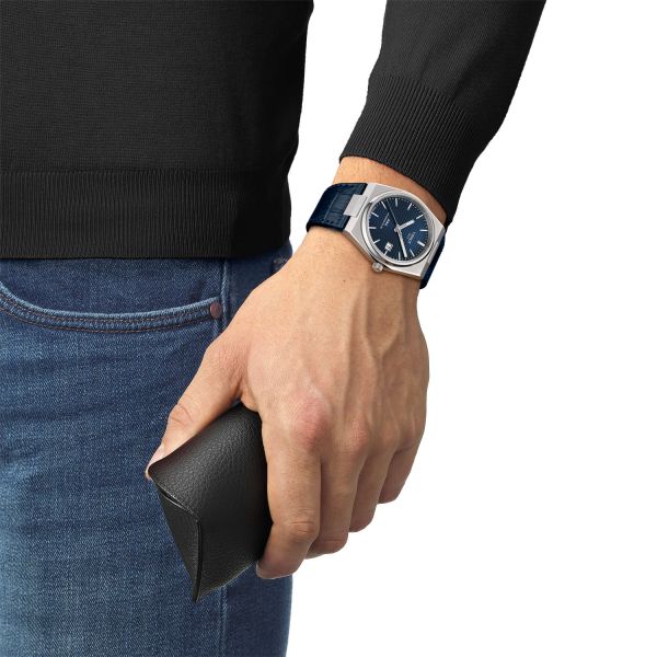 Tissot PRX Automatic Blue Dial Blue Leather Strap T1374071604100 Men's Watch - mzwatcheslk srilanka