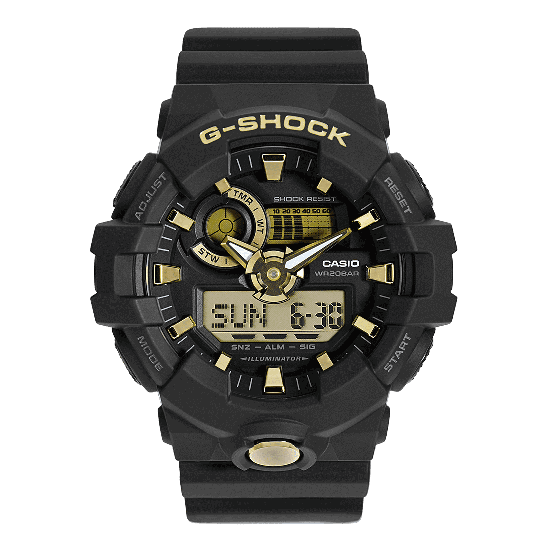 Casio G-Shock GA-710B-1A9ER Analogue Digital Rubber Gold Men's Watch - mzwatcheslk srilanka
