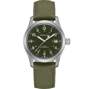 Hamilton H69439363 Khaki Field Officer Mechanical Green Canvas Strap Men's Watch - mzwatcheslk srilanka