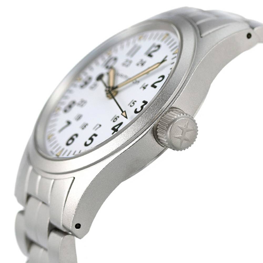 Hamilton H69529113 Khaki Field Mechanical 42mm White Dial Men's Watch - mzwatcheslk srilanka