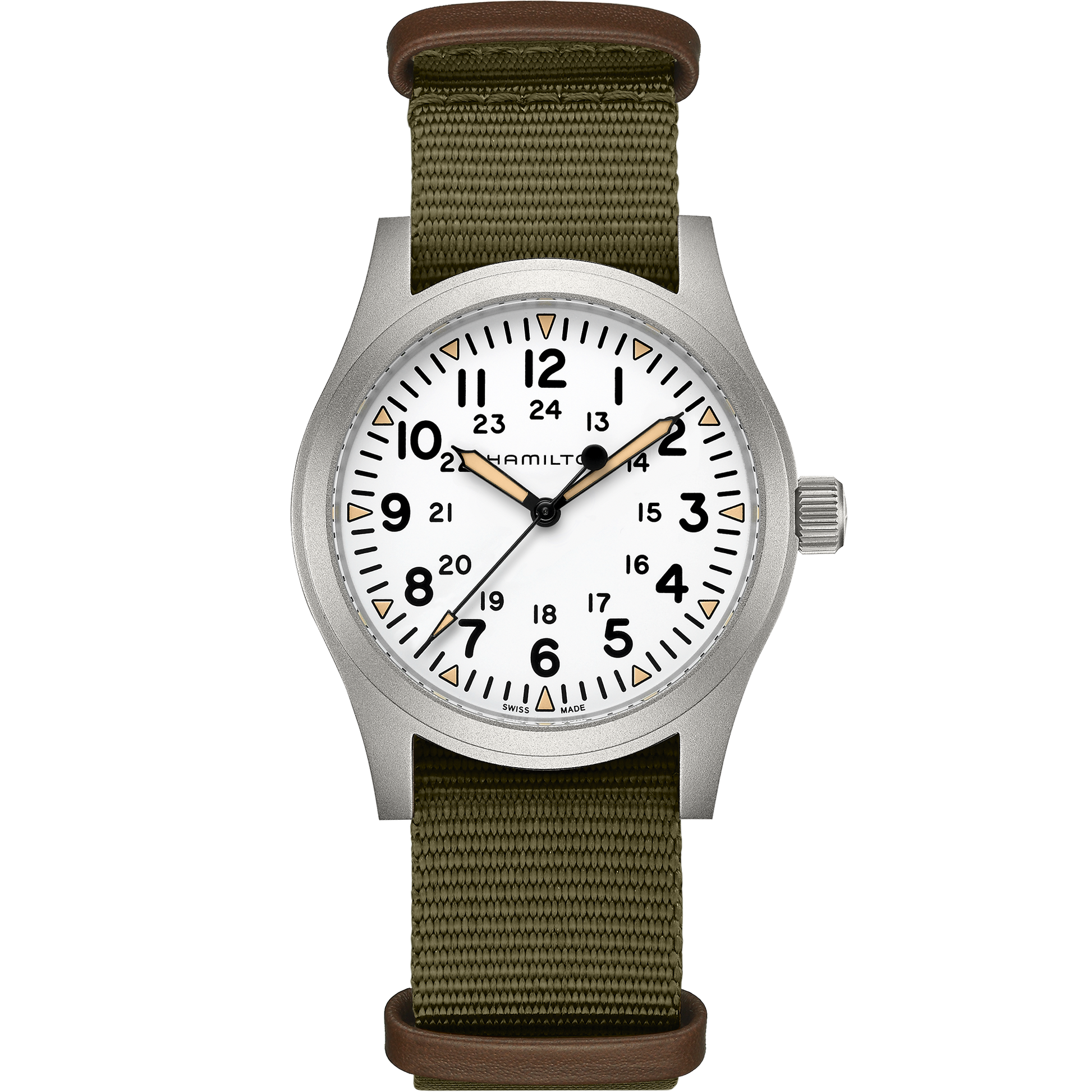 Hamilton H69529913 Khaki Field Mechanical 42mm White Dial Men's Watch - mzwatcheslk srilanka