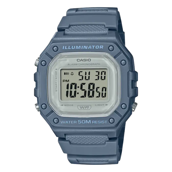 Casio W-218HC-2AVEF Collection Grey Resin Strap Watch(AVAILABLE ONLINE) - mzwatcheslk srilanka