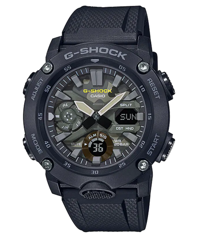 Casio G-Shock GA-2000SU-1AER  Rubber Strap  Camouflage Dial Men's Watch - mzwatcheslk srilanka