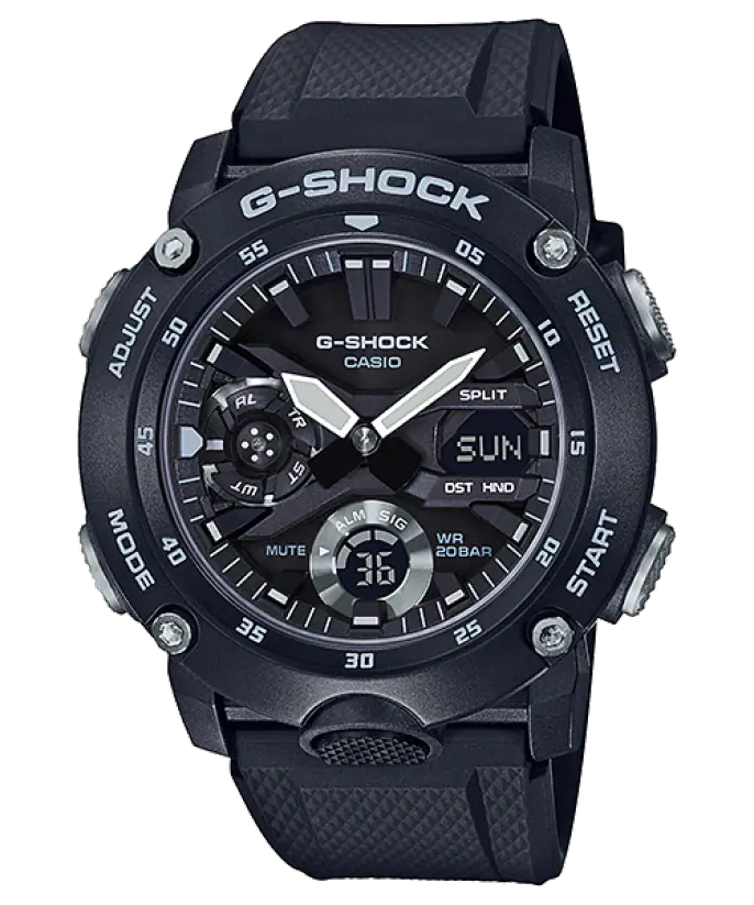 Casio G-Shock GA-2000S-1AER Carbon Core Guard Black Rubber Strap Men's Watch - mzwatcheslk srilanka