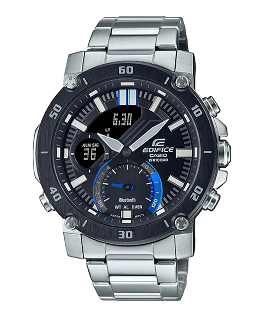 Casio Edifice  ECB-20DB-1AEF Stainless Steel Bracelet Black/Blue Dial Mens Watch - mzwatcheslk srilanka