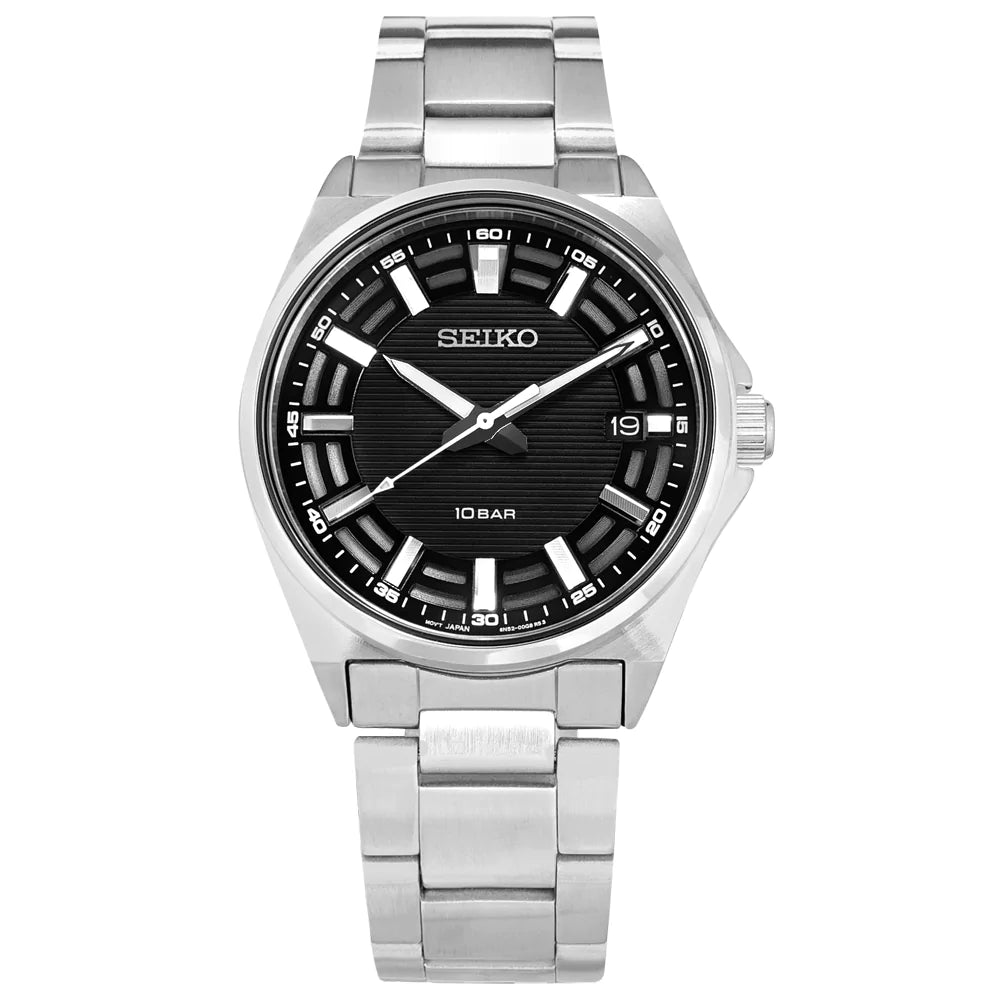 Seiko SUR505P1 Men's Black Dial Stainless Steel Watches - mzwatcheslk srilanka