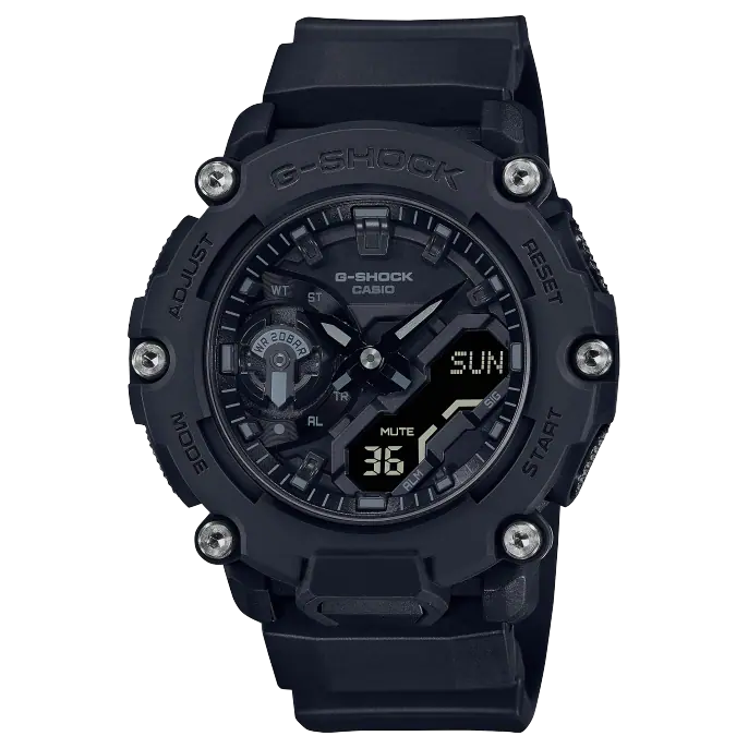 Casio G-Shock GA-2200BB-1AER Black Monochrome Carbon Core Guard Watch Men's Watch - mzwatcheslk srilanka