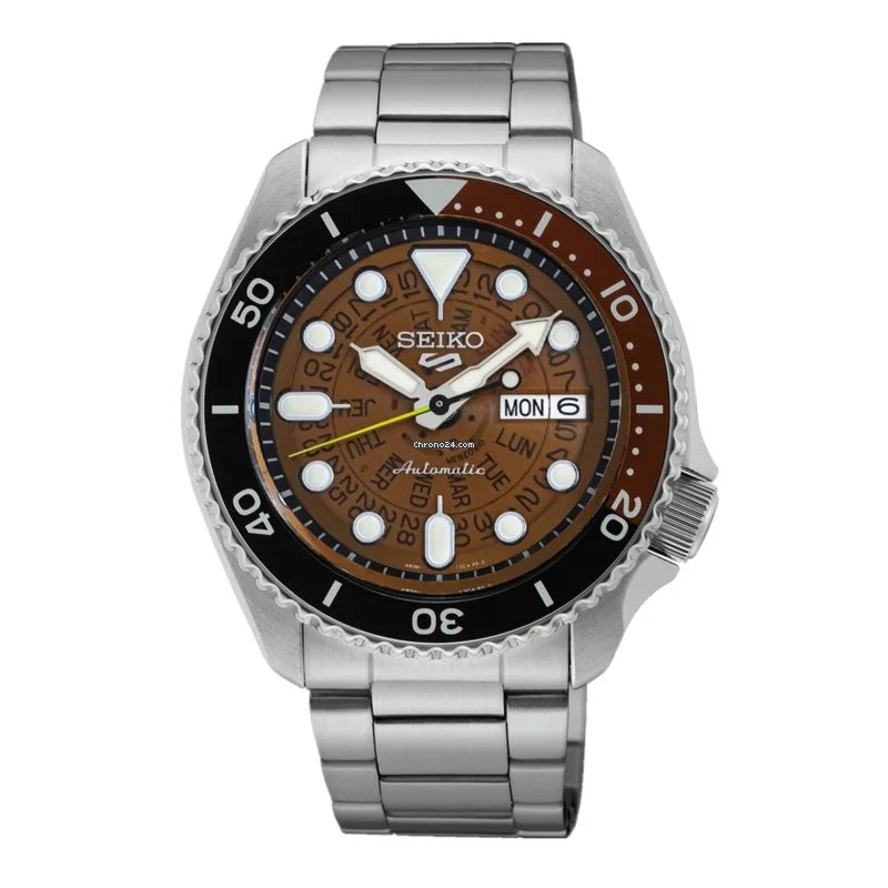 Seiko 5 Sports  SRPJ47K1 SKX ‘Skeleton Style’ Brown Dial Men’s Watch - mzwatcheslk srilanka