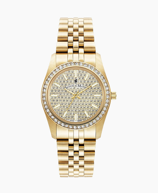 Jacques Du Manoir JWL01102 Inspiration Glamour 34mm Gold Pave Dial Gold PVD Steel Women's Watch - mzwatcheslk srilanka