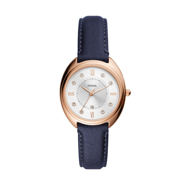 Fossil  ES5116 Gabby Crystal Accents White Dial Leather Strap Quartz Women's Watch - mzwatcheslk srilanka
