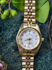 Jacques Du Manoir NRO.12 Inspiration 26mm Silver Dial Gold PVD Steel Women's Watch - mzwatcheslk srilanka