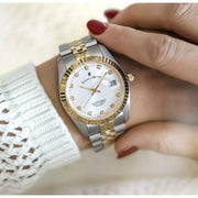 Jacques Du Manoir NRO.07 Inspiration 36mm Silver Dial Two Tone Steel Bracelet Women's Watch - mzwatcheslk srilanka