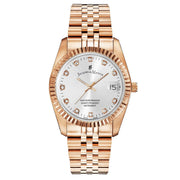 Jacques Du Manoir NRO.15 Inspiration 36mm Silver Dial Rose Gold PVD Steel Women's Watch - mzwatcheslk srilanka
