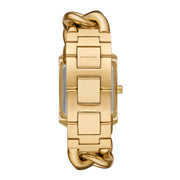 Michael Kors MK7300 Emery Silver Rectangular Dial Gold Chain Stainless Steel Bracelet Women's Watch - mzwatcheslk srilanka