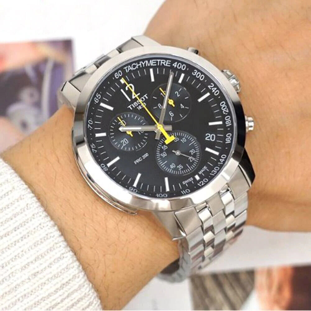 Tissot T1144171105700 PRC 200 Chronograph Black Dial Stainless Steel Men's Watch - mzwatcheslk srilanka
