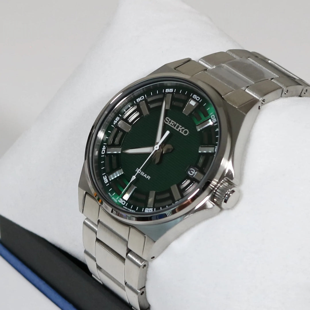 Seiko  SUR503P1 Men's Green Dial Stainless Steel Bracelet - mzwatcheslk srilanka