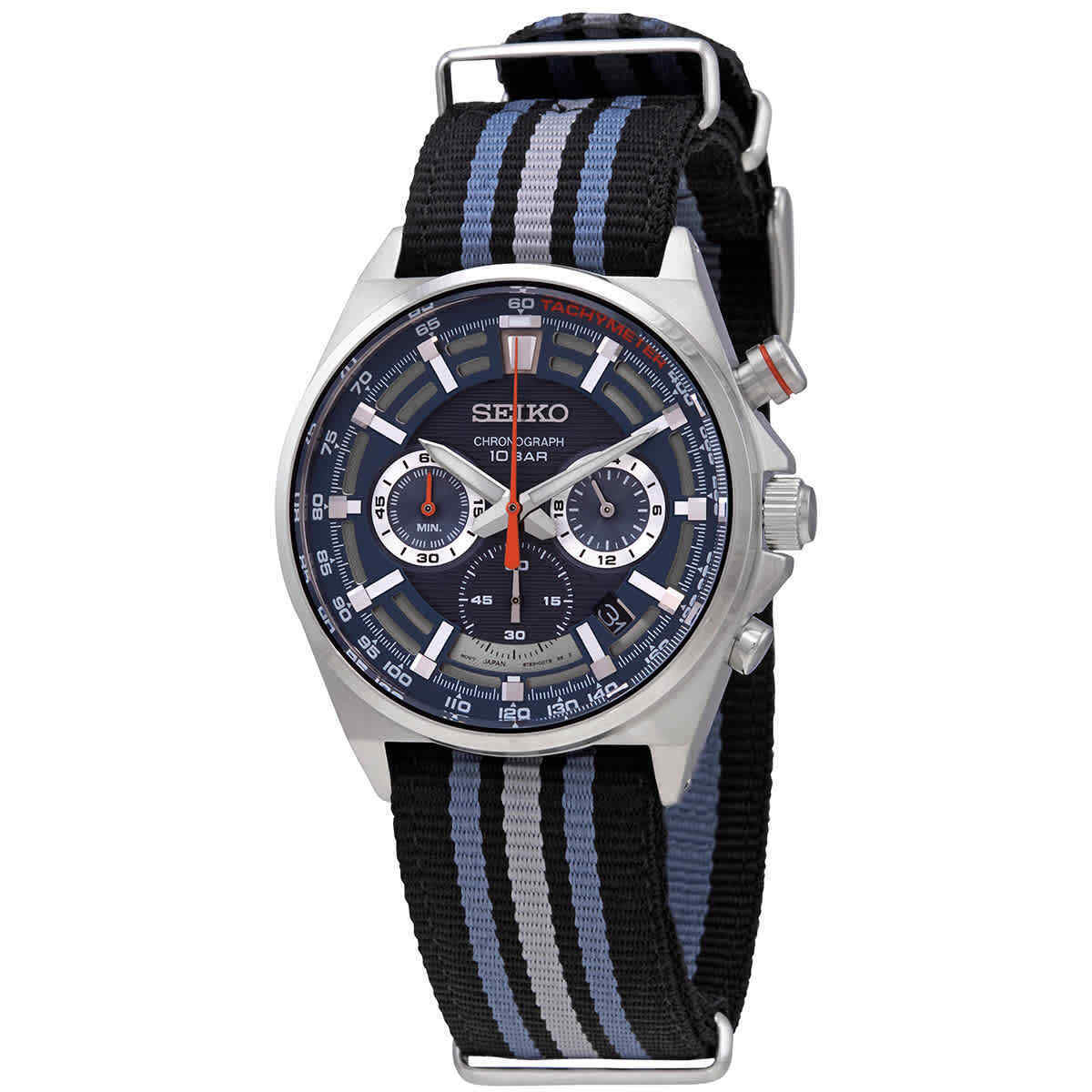 Seiko SSB409P1 Men's Chronograph Blue Dial NATO Strap Watch - mzwatcheslk srilanka