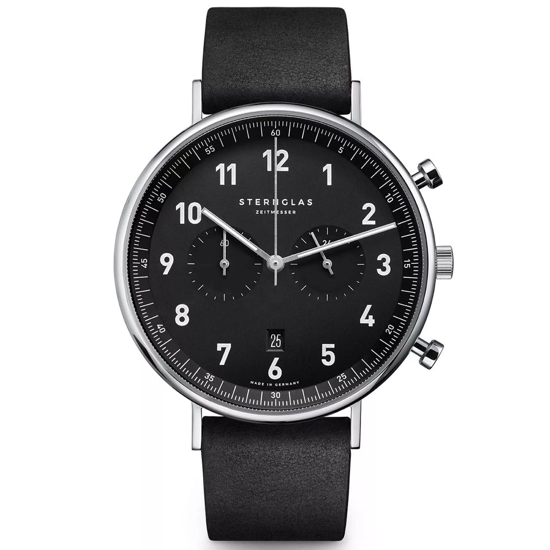 STERNGLAS S01-CH03-VI15 Chrono 43mm Quartz Black Men's Watch - mzwatcheslk srilanka