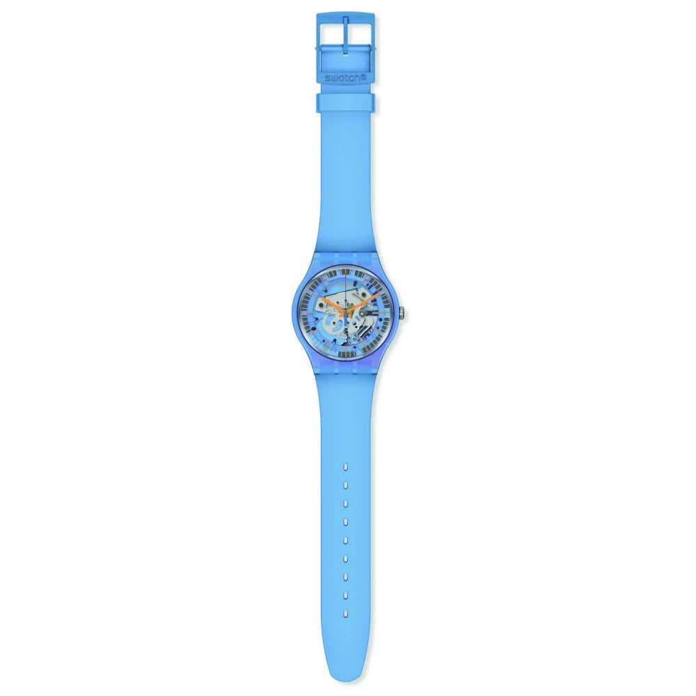 Swatch SUOM116 SHIMMER BLUE Blue Silicone Strap Watch - mzwatcheslk srilanka