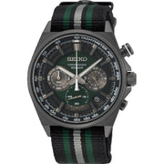 Seiko SSB411P1 Chronograph Green Dial Black and Green Strap Men's Watch - mzwatcheslk srilanka