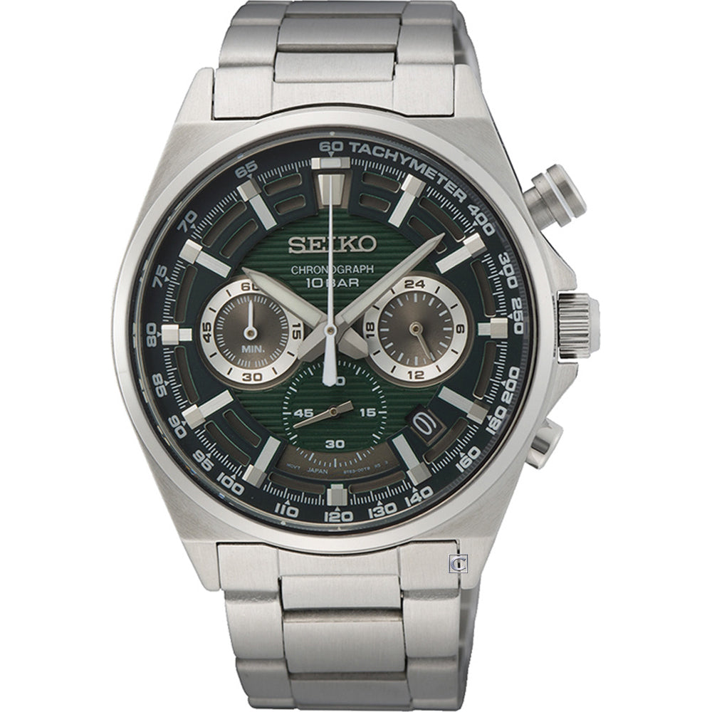 Seiko SSB405P1 Chronograph Black and Green Dial Men's Watch - mzwatcheslk srilanka