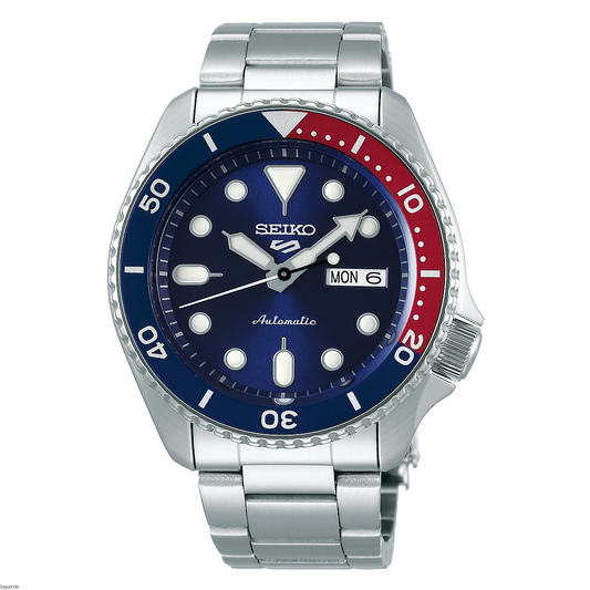Seiko 5 Sport SRPD53K1 Automatic Pepsi Bezel Men's Watch - mzwatcheslk srilanka