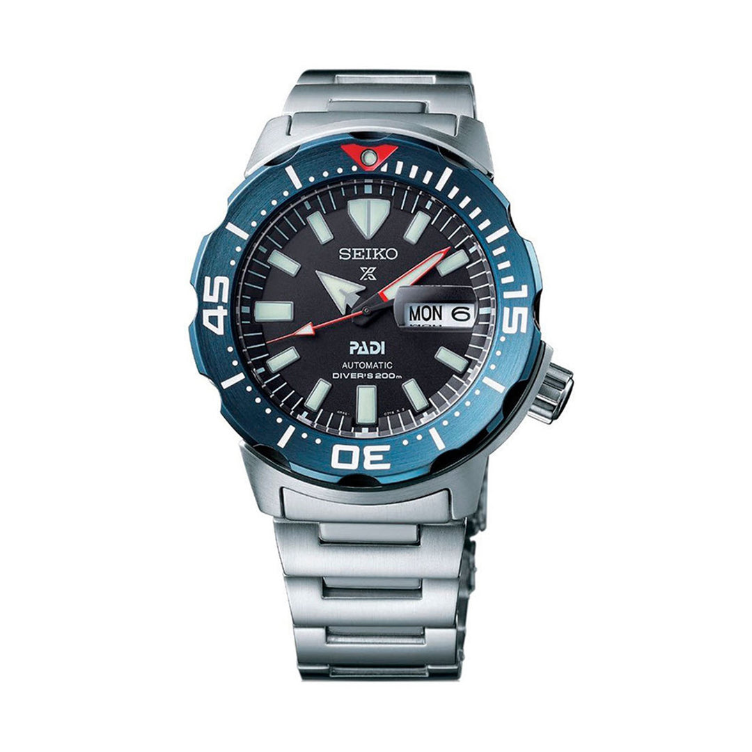 Seiko SRPE27K1 Prospex PADI Stainless Steel Bracelet Black Dial Men's Watch - mzwatcheslk srilanka