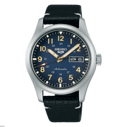 Seiko 5 Sports SRPG39K1 Field Black Leather Strap Automatic Men's Watch - mzwatcheslk srilanka
