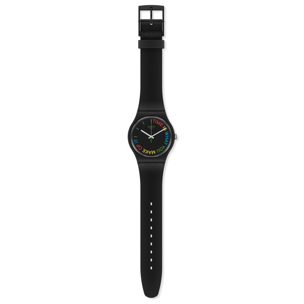 Swatch SO29B103 FREETID Original Gent Black Plastic Strap Black Dial Women's Watch - mzwatcheslk srilanka