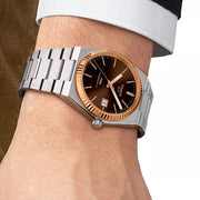 Tissot PRX T9314074129100 Automatic Stainless Steel with 18k Rose Gold Bezel Men's Watch - mzwatcheslk srilanka