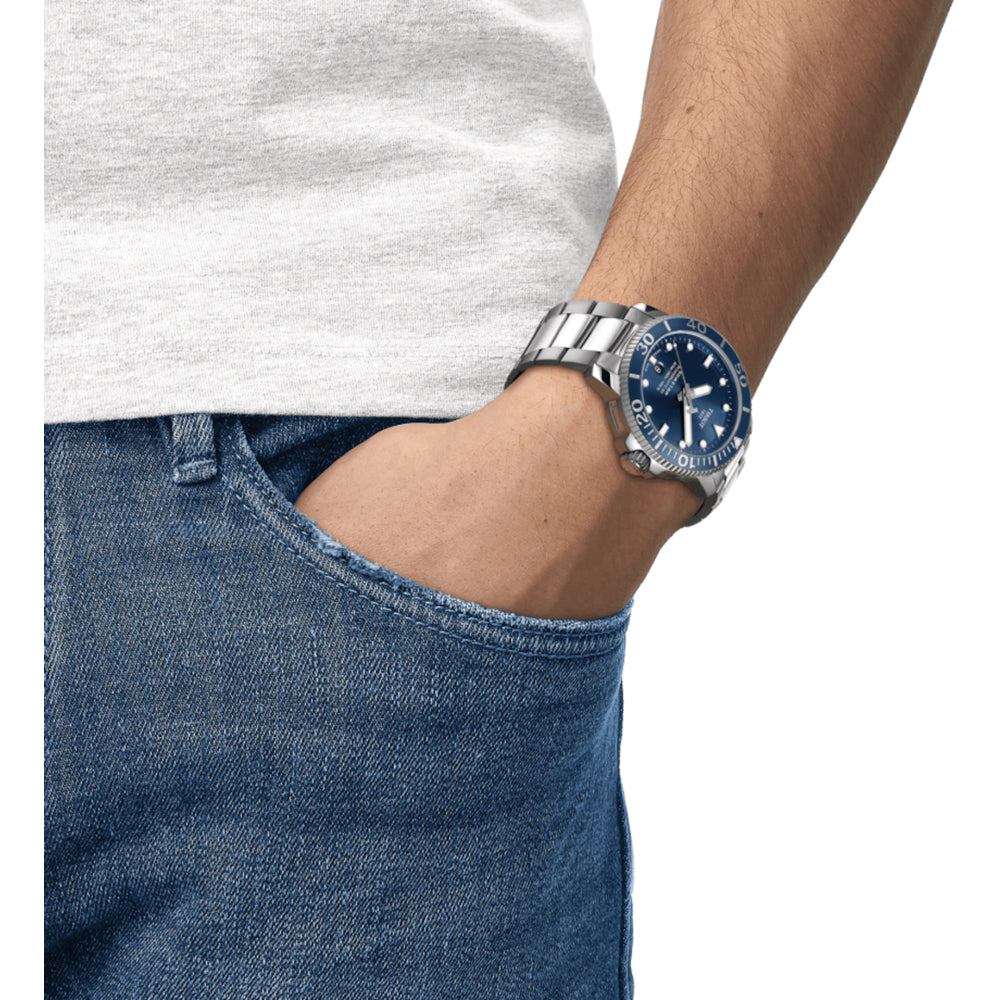 Tissot T1204071104103 Seastar 1000 Powermatic 80 Blue Dial  Men's Watch - mzwatcheslk srilanka