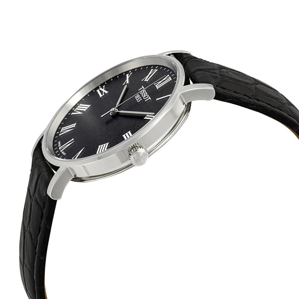 Tissot Everytime T1094101605300 Black Dial Black Leather Strap Men's Watch - mzwatcheslk srilanka