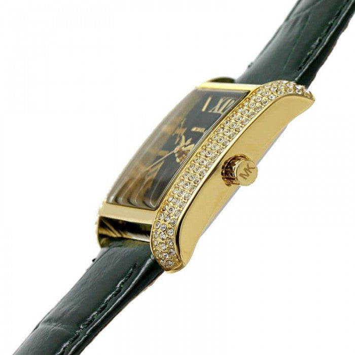 Michael Kors MK4697 Emery Green Rectangular Dial Green Leather Strap Women's Watch - mzwatcheslk srilanka