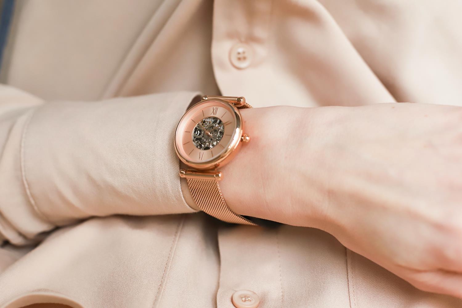 Rose gold mechanical on sale watch