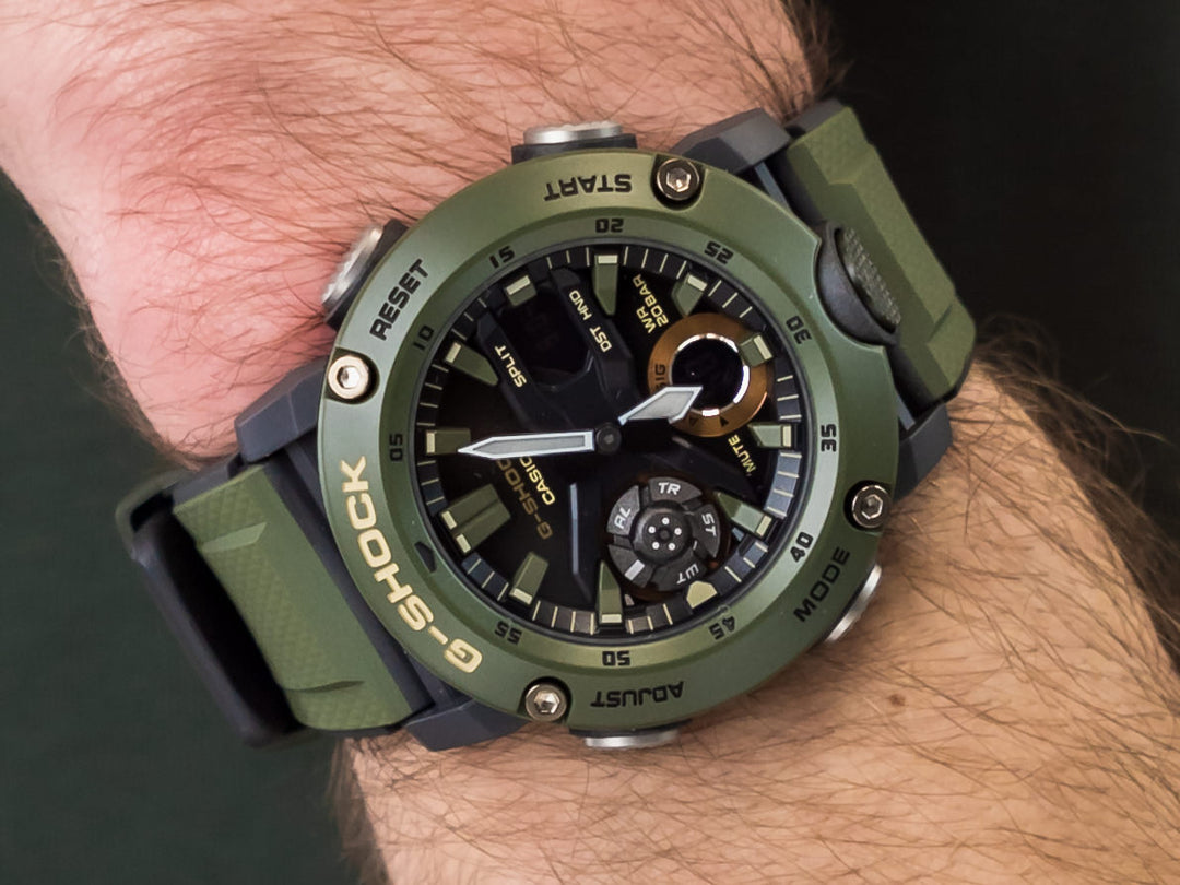 Casio G-Shock GA-2000-3AER  Carbon Core Guard Green Rubber Strap Men's Watch - mzwatcheslk srilanka